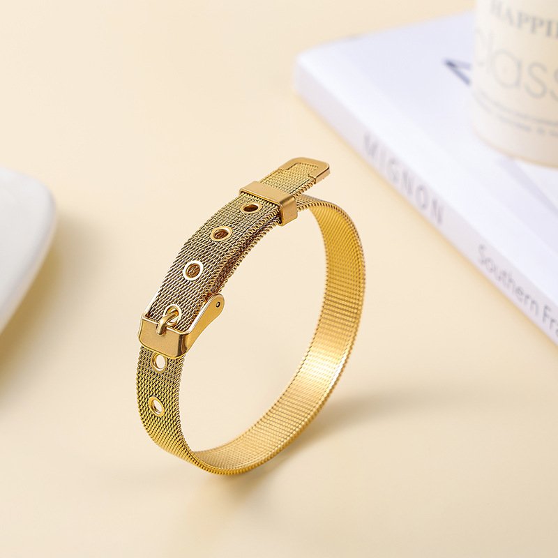 Hot Selling Stainless Steel Jewelry Steel Band Simple Adjustable Bracelets For Women