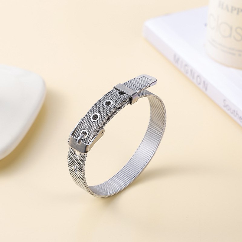 Hot Selling Stainless Steel Jewelry Steel Band Simple Adjustable Bracelets For Women
