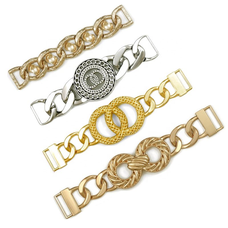 factory design zinc alloy women dress belt buckle decorative metal chain buckle for bag
