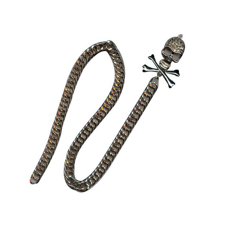 WholeSale European And American Fashion Man Belt Chain Skull Charm Rock Skull Trousers Waist Key
