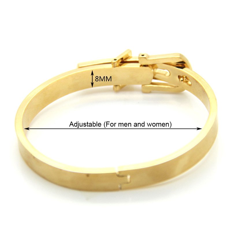 PVD Plating gold color high quality professional Classic belt stainless steel British style belt buckle bangle for woman or man