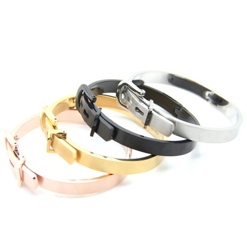 PVD Plating gold color high quality professional Classic belt stainless steel British style belt buckle bangle for woman or man