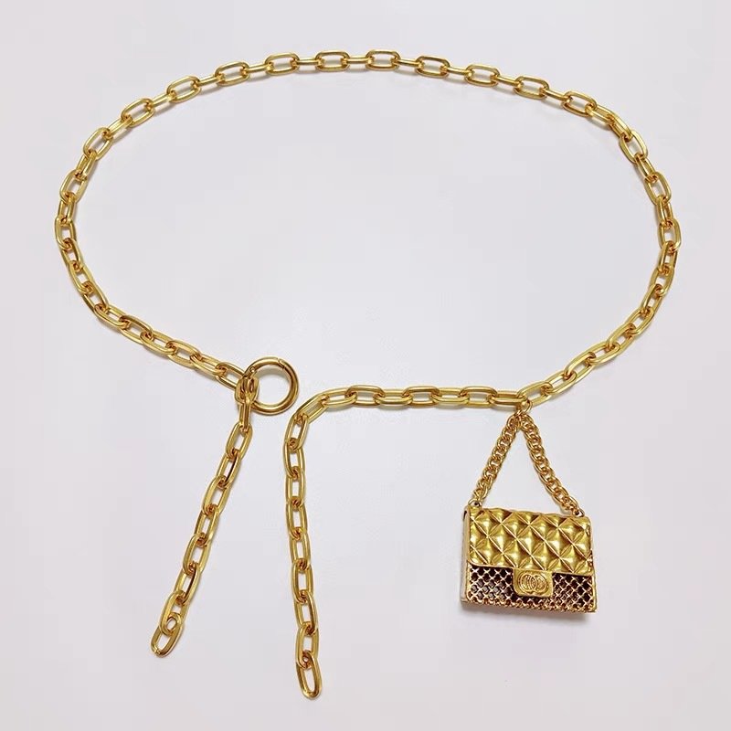 Metal Fashion Jewelry Body Chain Fashion Punk Gold Chain Belts Accessories Female Box Bag Waist Chain Belt