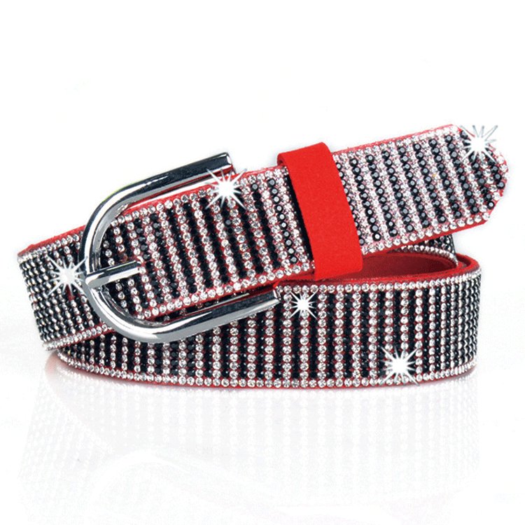 High Quality Fashion Luxury Diamond Black Waist Chain Custom Rhinestone Women's Belts