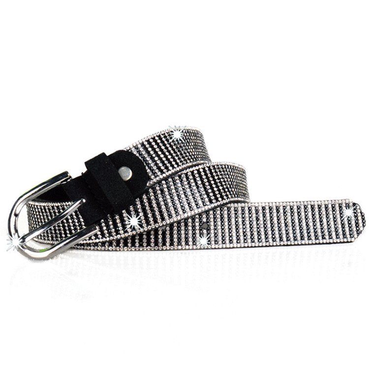 High Quality Fashion Luxury Diamond Black Waist Chain Custom Rhinestone Women's Belts