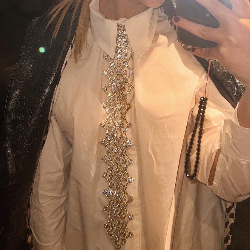 good price Sparkling Full Crystal Diamond Necktie Necklace Rhinestone Tie Choker Wedding Fine Jewelry Accessories