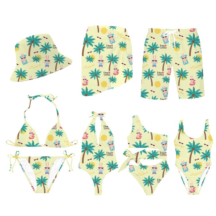 Custom Logo Wholesale Women Sexy Swimsuit Bathing Suit Beachwear & Swimwear Bikini Set Beach Shorts Sarongs Set