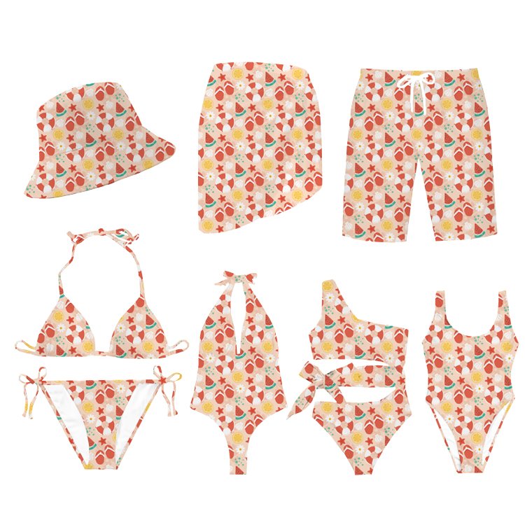 Custom Logo Wholesale Women Sexy Swimsuit Bathing Suit Beachwear & Swimwear Bikini Set Beach Shorts Sarongs Set