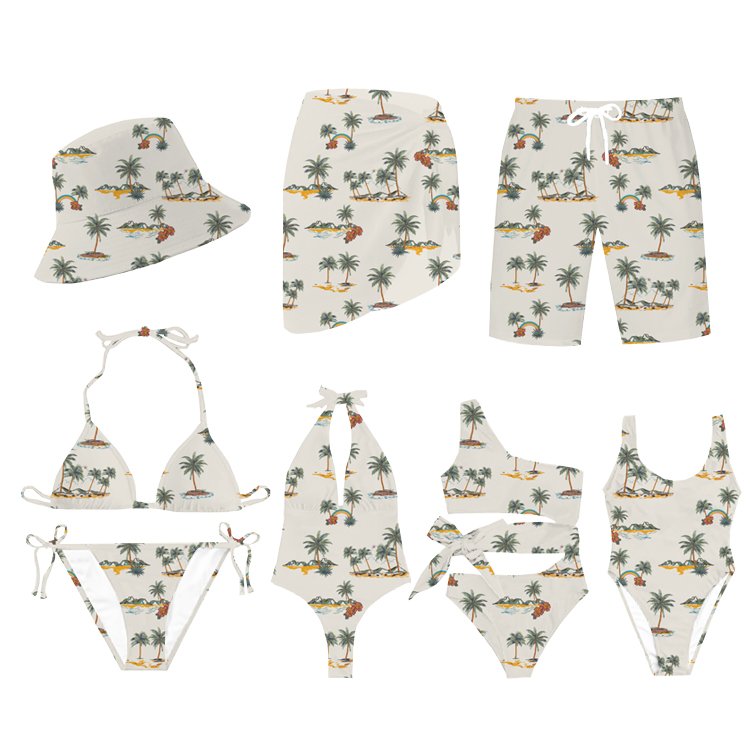 Custom Logo Wholesale Women Sexy Swimsuit Bathing Suit Beachwear & Swimwear Bikini Set Beach Shorts Sarongs Set
