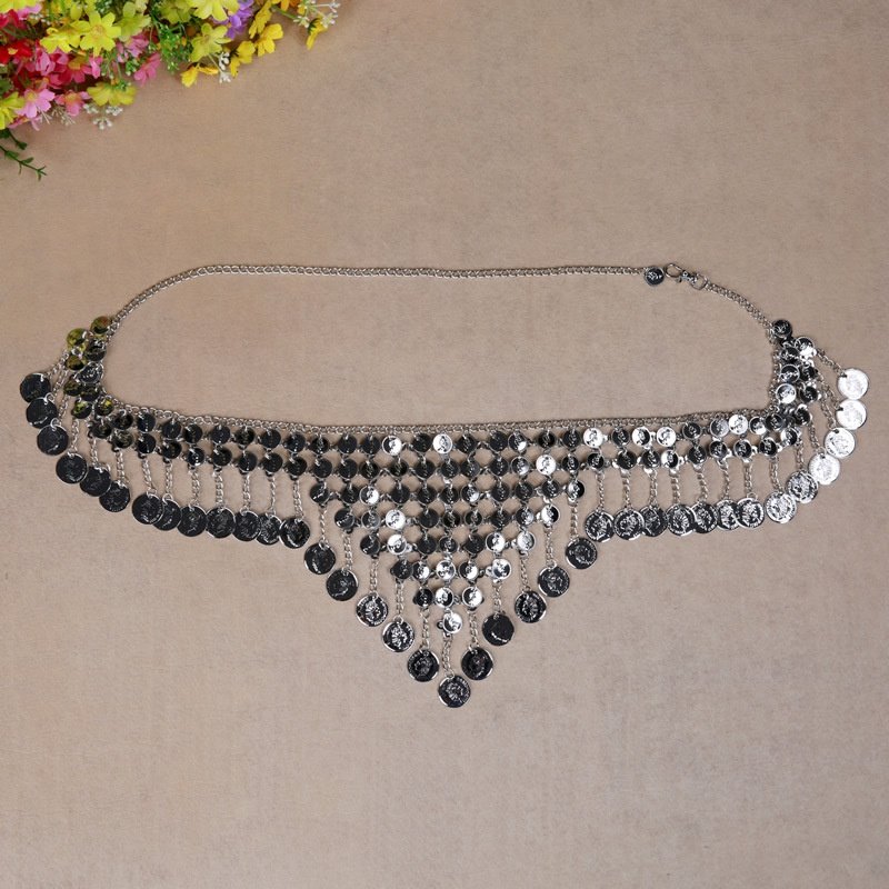 SHE DANCES Oriental Belly Dance Accessories Turkish Style Golden Silver Iron Waist Chain Belts for Women Belly Dancers