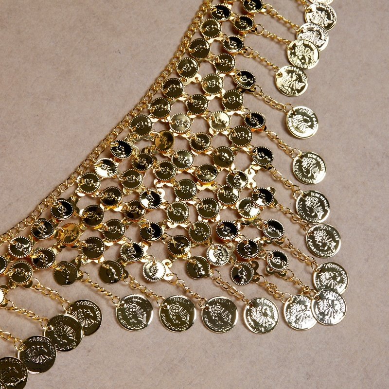 SHE DANCES Oriental Belly Dance Accessories Turkish Style Golden Silver Iron Waist Chain Belts for Women Belly Dancers