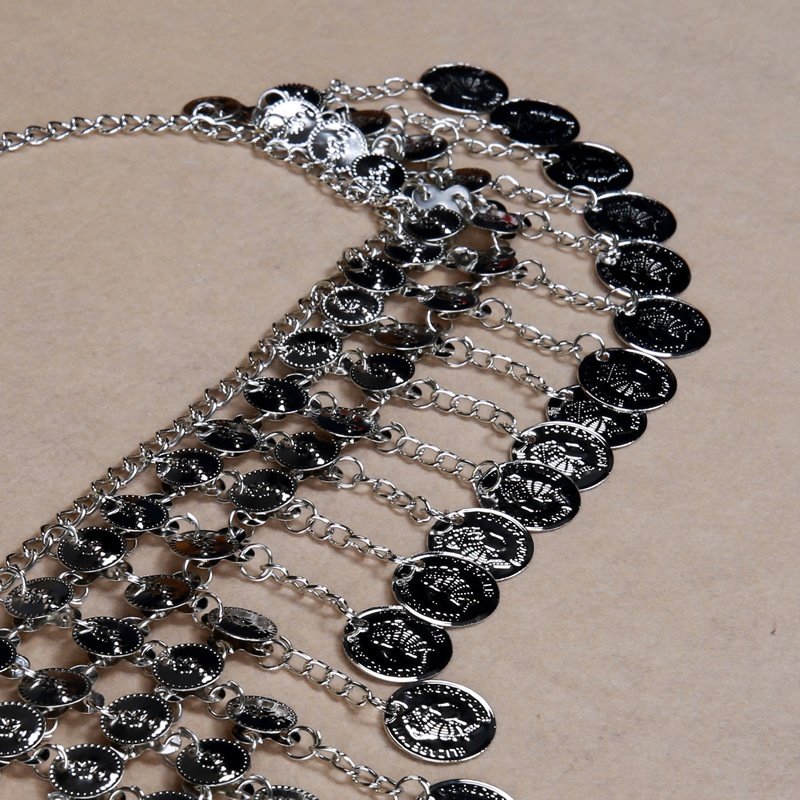 SHE DANCES Oriental Belly Dance Accessories Turkish Style Golden Silver Iron Waist Chain Belts for Women Belly Dancers