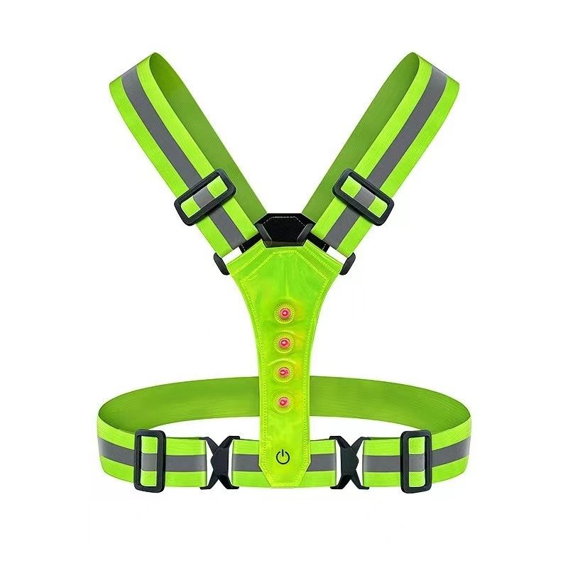 Outdoor Hi Vis Night Running Cycling Led Vest Belt Adjustable LED Flashing Safety Reflective Vest