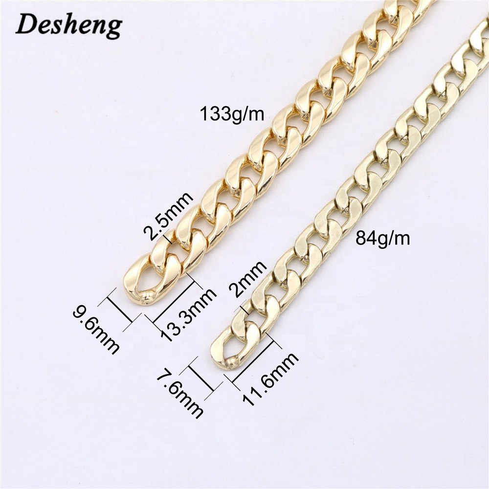 Imported Material Super AA Quality Plating NK Bag Chain Handbag 2.5mm Wire Golden Metal Chains For Purse Strap Chain with Clasp