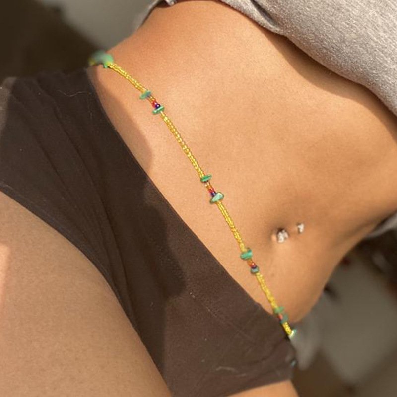 Wholesale African Style Colorful Choker Body Seed Beads Belly Waist Chain for Women Body Jewelry