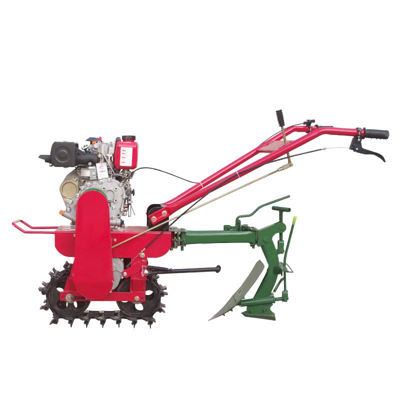 Hand Tiller cultivator Chain track gasoline cultivator 170 177 mini wheel plow
