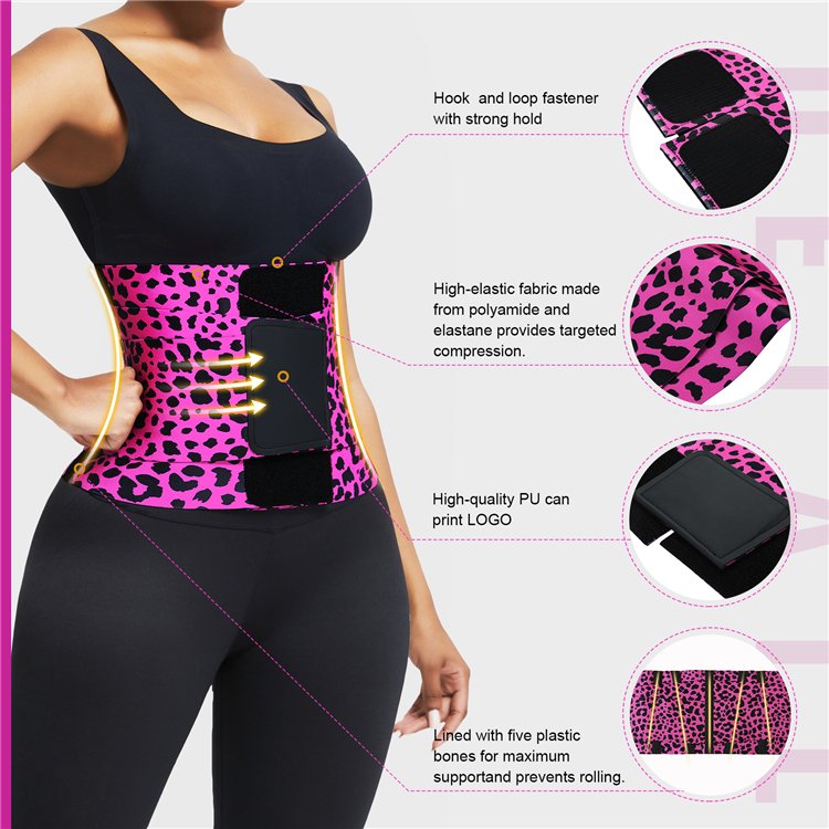 Hexin Shapewear Verified Pro HEXIN New High Elasticity Waist Trainer Belt Red And Yellow Leopard Print Shaper Slimming Belt Tummy Trimmer Women Waist Cinchers