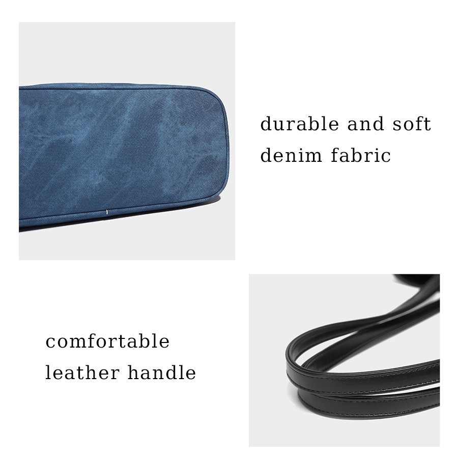Ready shopping denim jean tote bag wholesale vegan leather women shoulder bag luxury handbags for women carrying bag 3199