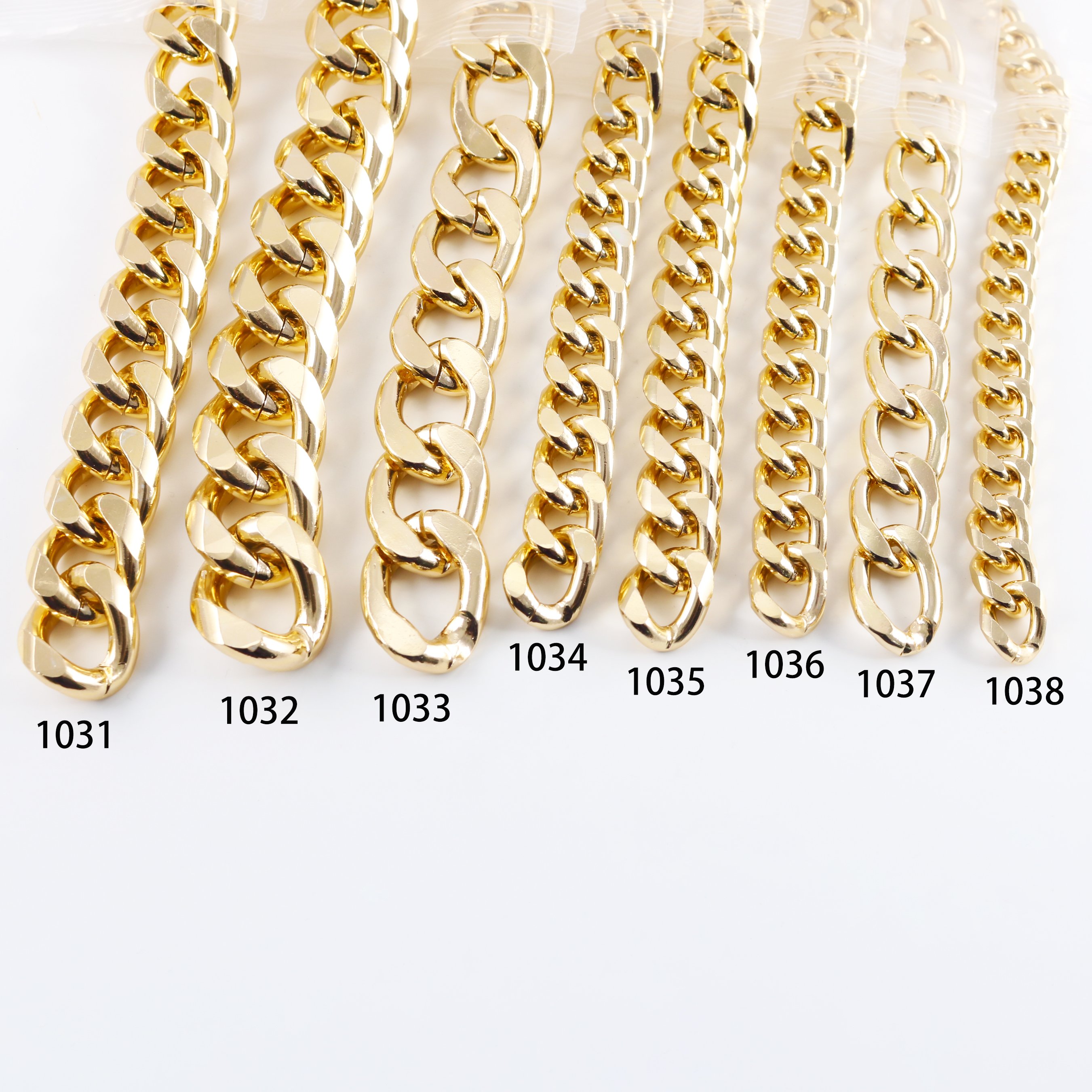 Custom gold plated chain with various styles metal gold chain belt clothing chain