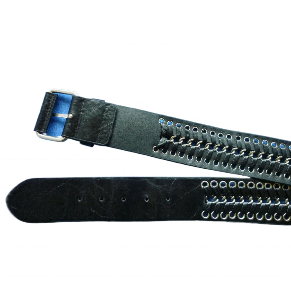 belt for women fashion belts for ladies or girls custom belts braided with chains with roller buckle