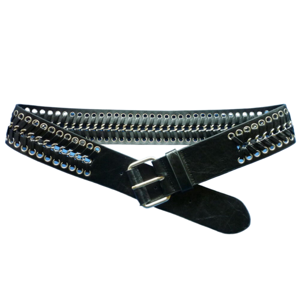 belt for women fashion belts for ladies or girls custom belts braided with chains with roller buckle