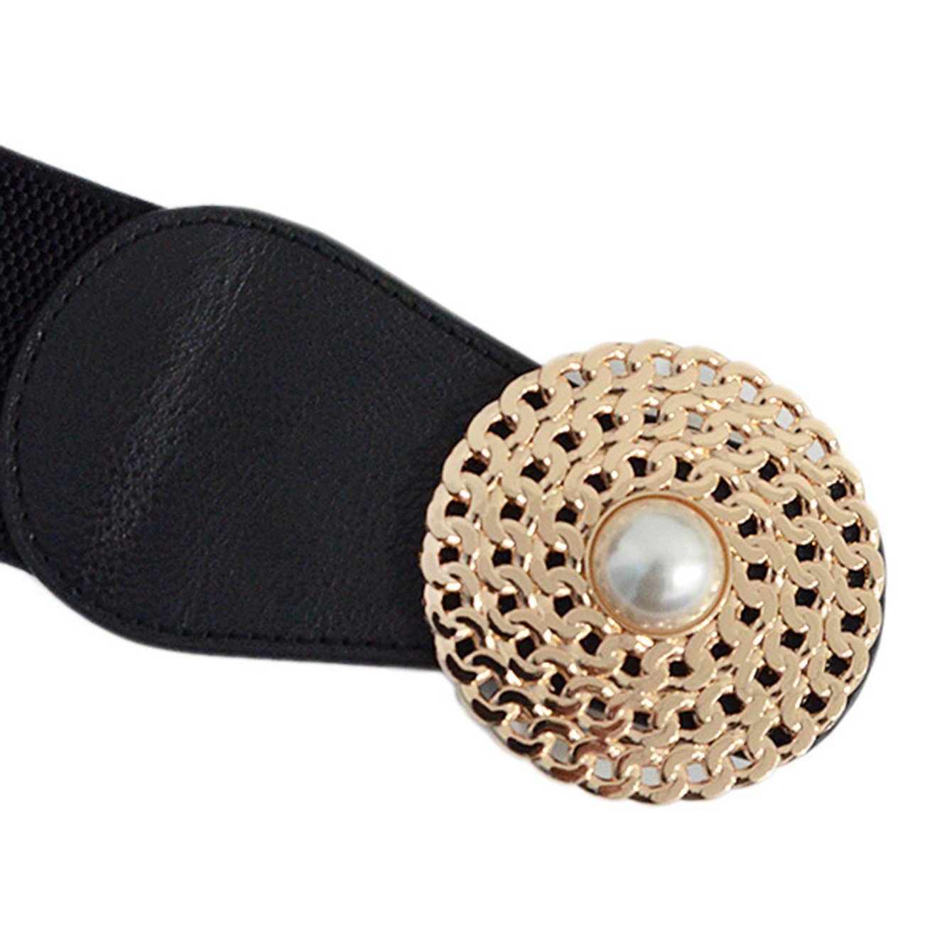 Women Skinny Belt for Dresses Round Chain Design Buckle Retro Stretch Ladies Waist Belt 6pcs Low MOQ