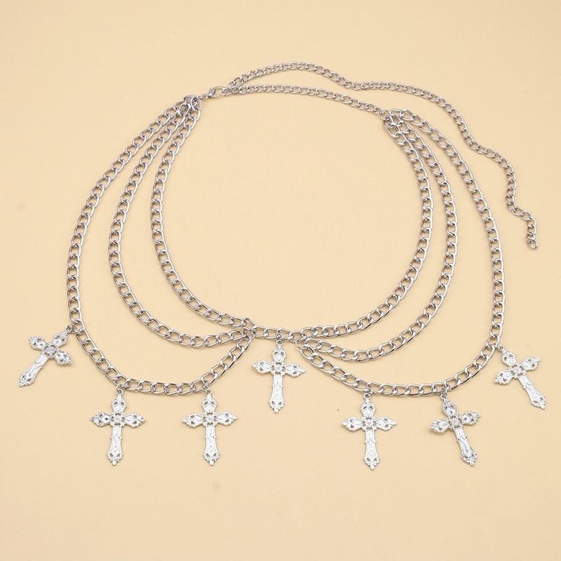 Women's Punk Cross Cowgirl Chain Belt Dress Waist Chain Accessories Belt