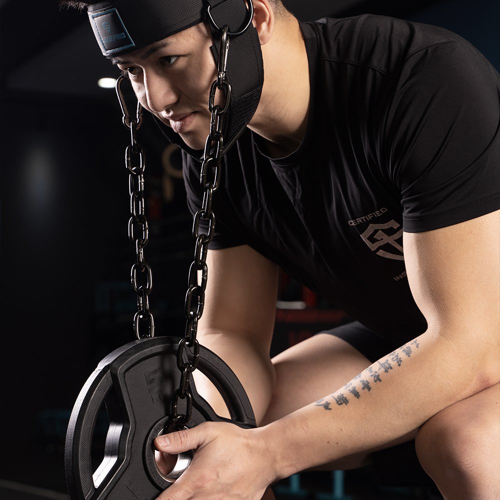 Weight Lifting Neck Training Head Harness Exercise With Chain Belt