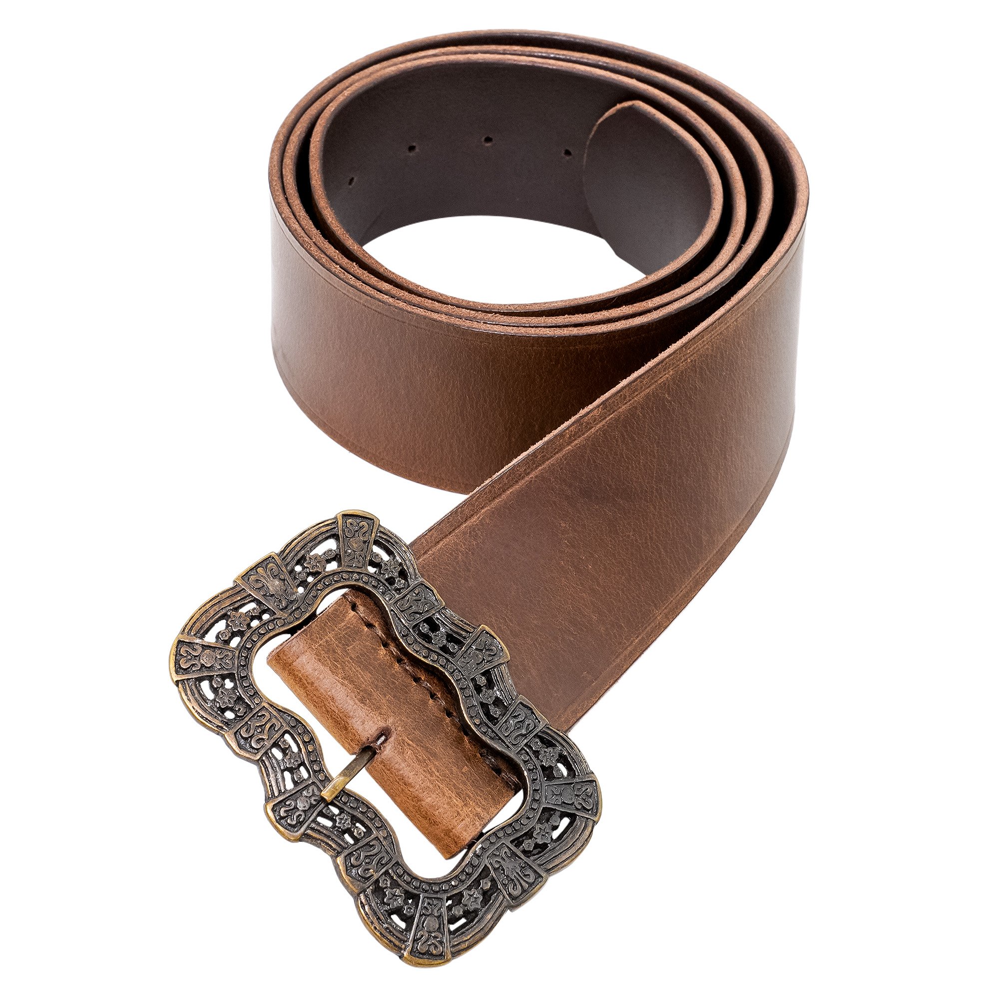 Embossed PU Leather O Ring Belt Viking Costume LARP Accessories Medieval Men's Belt with Belt Category Premium quality