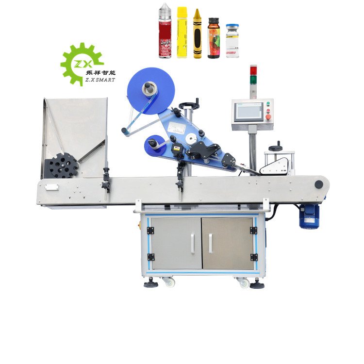 ZXSMART Bottle Ampoule Val Labeling Machine Tube Applicator Horizontal Labeling Machine Automatic 50ml 10ml Round Glass Bottle