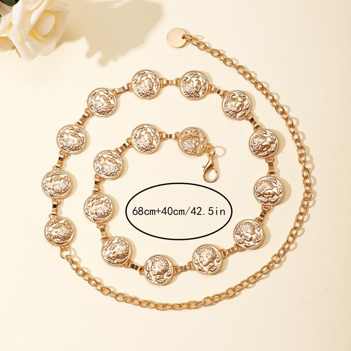 Wholesale Fashion Letters Gold Silver Chain Accessories Women Chain Belt Waist Custom Logo