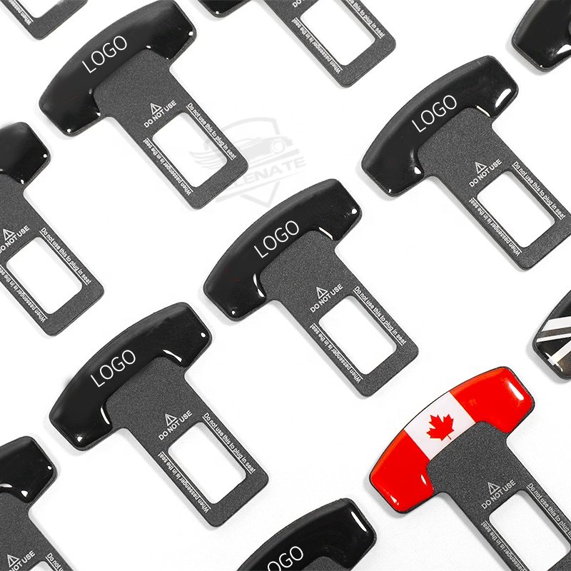 Factory Custom Logo Safety Alarm Seat Belt Buckle Alarm Stopper Clip Car Seat Belt Buckle Seat Belt Silencer