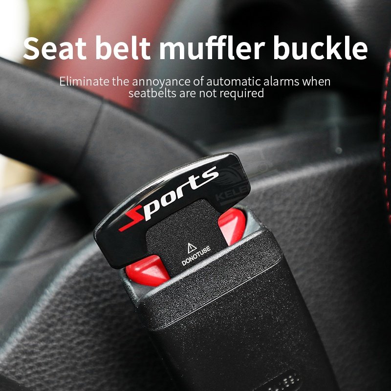 Factory Custom Logo Safety Alarm Seat Belt Buckle Alarm Stopper Clip Car Seat Belt Buckle Seat Belt Silencer