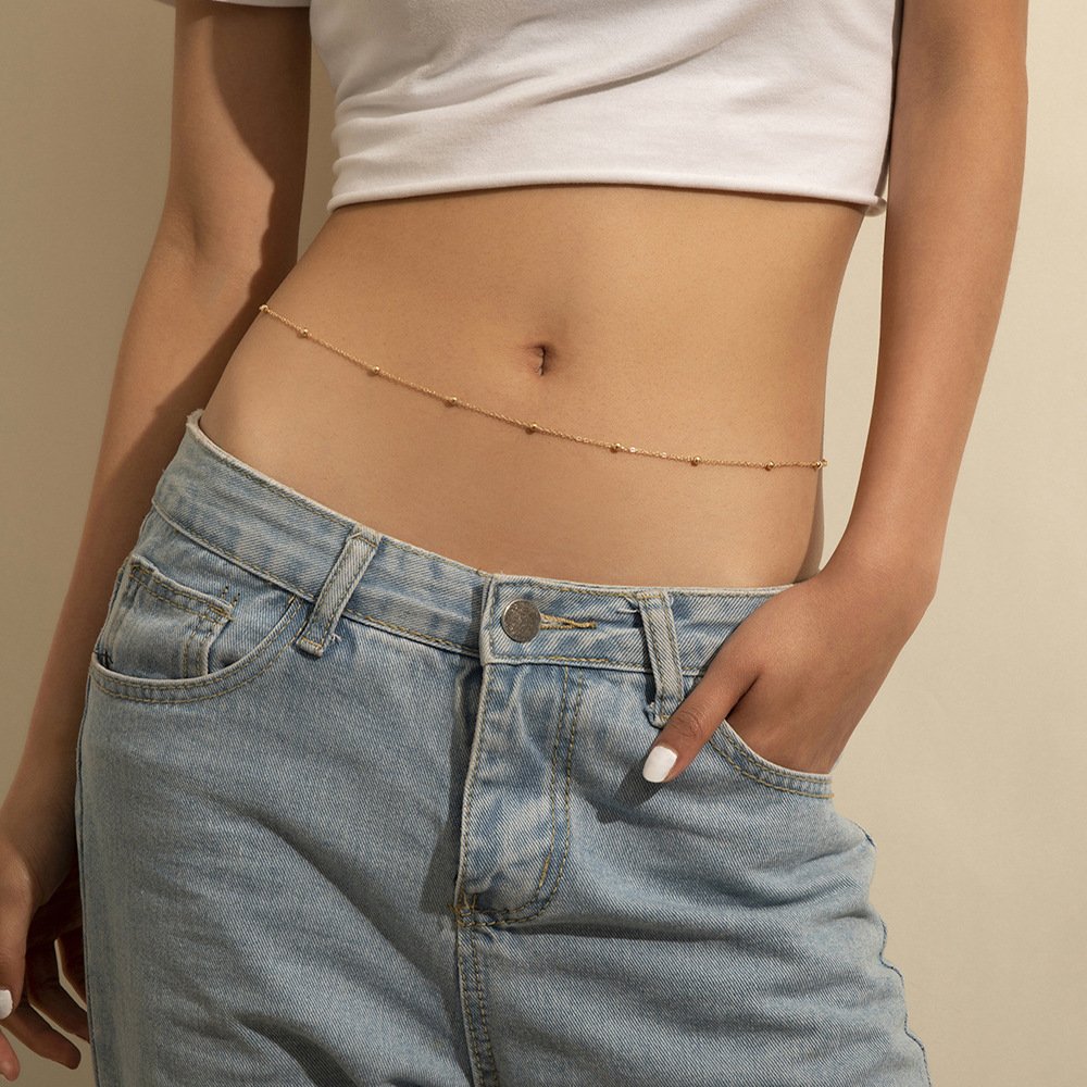 Body Jewelry Stainless Steel Waist Chain Women Pearl Waist Chain Belt
