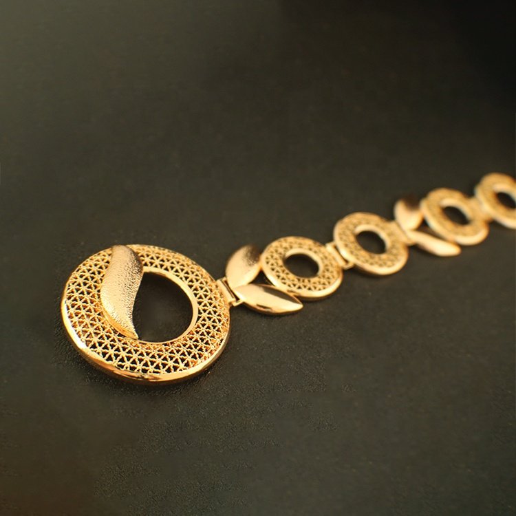 Fashion gold filled jewelry women luxury belt Perfect Flower Shape Design Belt Chic Female Waist Chain Gold Color
