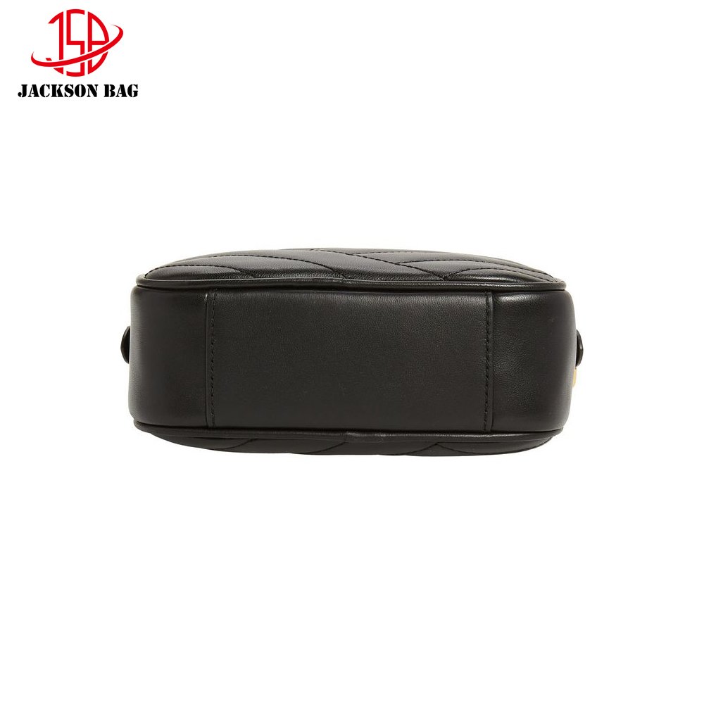 Camera Bag Featuring Asymmetrical Quilting and An Adjustable Chain and Leather Trending Belt Fanny Bag Small Ladies Chain Bag