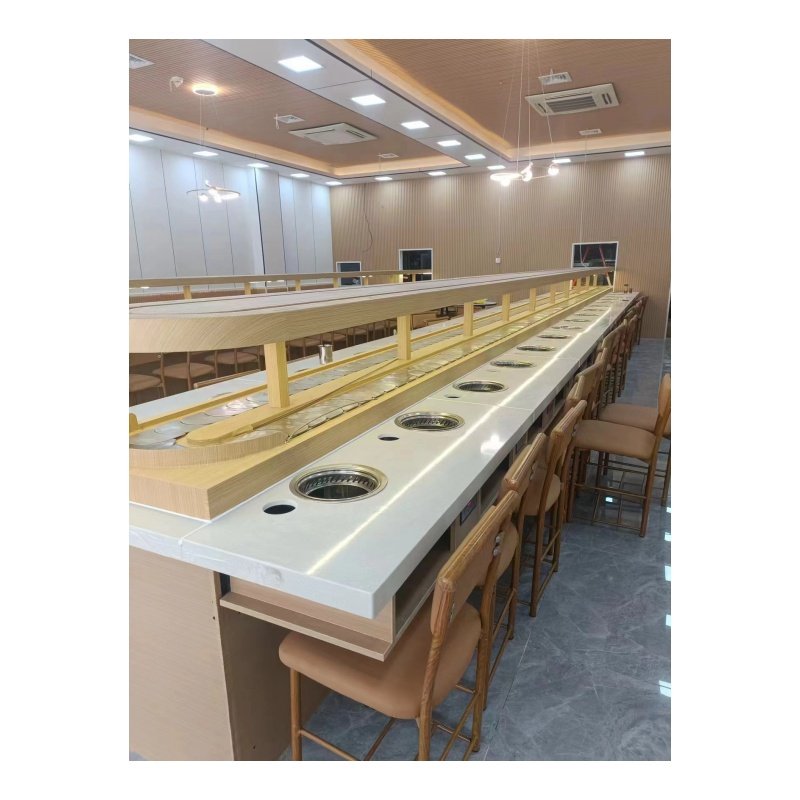 Customized Sushi Conveyor Belt System Stone Integrated Rotating Sushi Conveyor