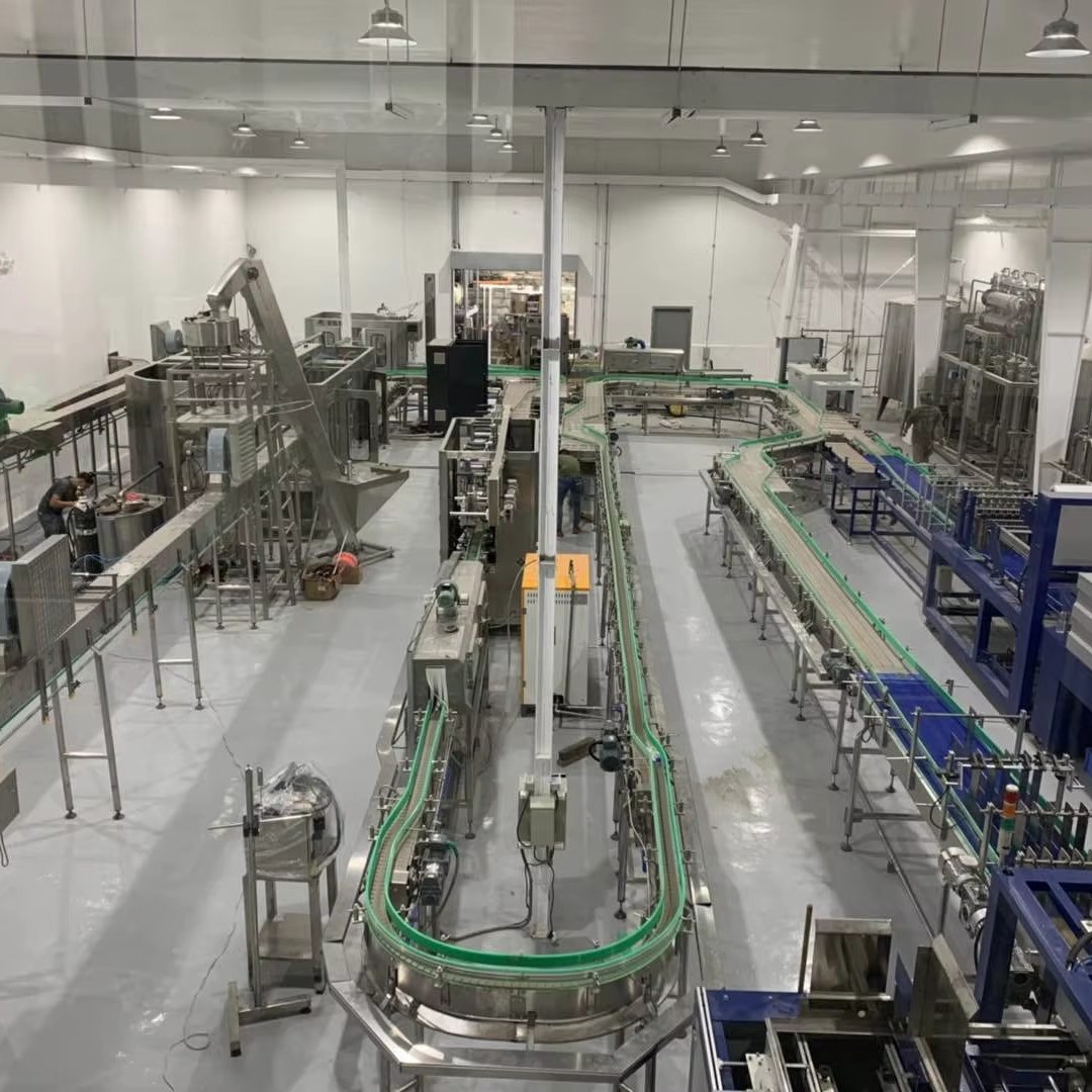 Plastic Filled Bottle Flat Chain Conveyor Belt System Machine