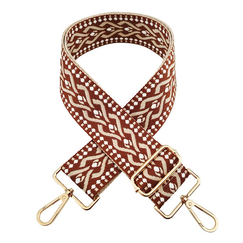5CM Wide Women's bag shoulder strap ethnic style crossbody long belt Boho Jacquard Ribbon Floral Embroidery purse straps
