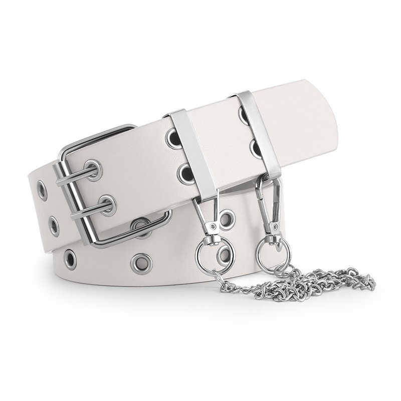 Punk Style Belt Female Jeans Fashion Decorative Belt Steam Eyelte Chain Belt