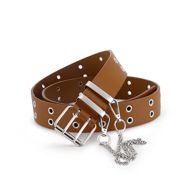 Punk Style Belt Female Jeans Fashion Decorative Belt Steam Eyelte Chain Belt