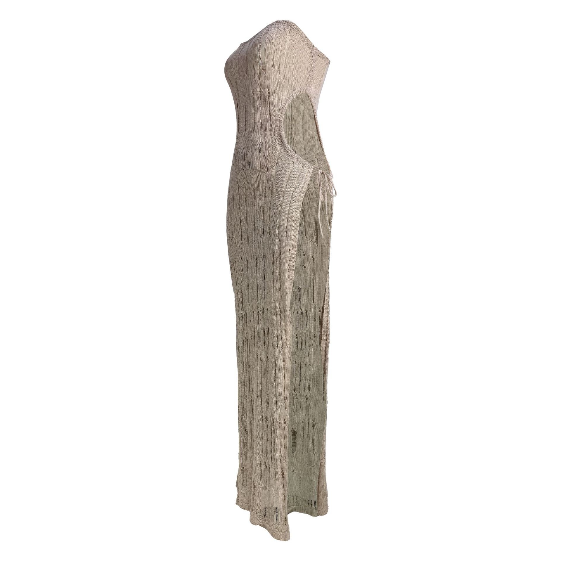 STOCK 4Colors Strapless Women Dress Slit Sides Maxi Dress Crochet Plus Size Dress Knit Beachwear Cover Ups