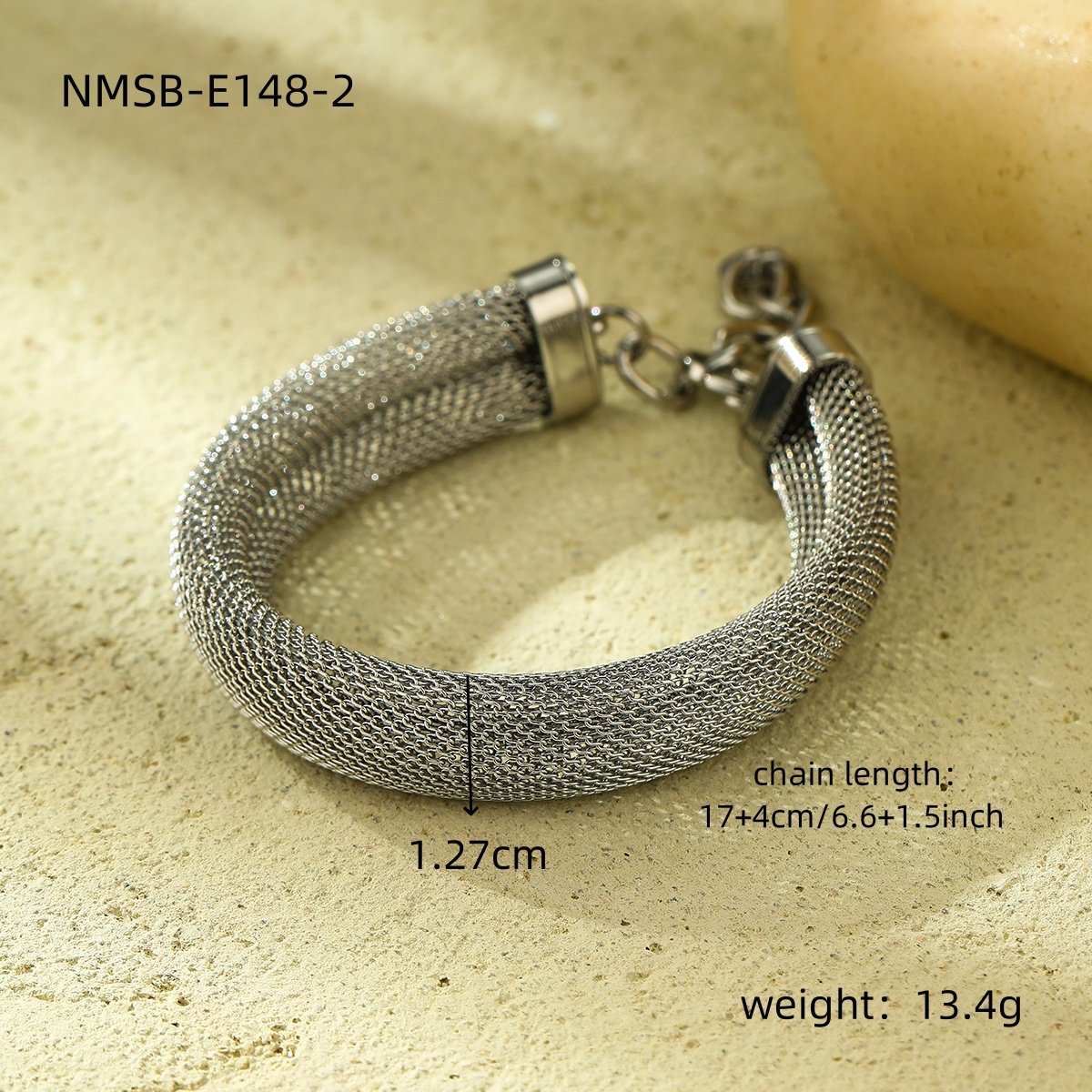 NIMAI Big Statement Bracelet 316L Stainless Steel Metal Skeleton Weave Wide Bangles 3 Layers Braided Fashion Jewelry