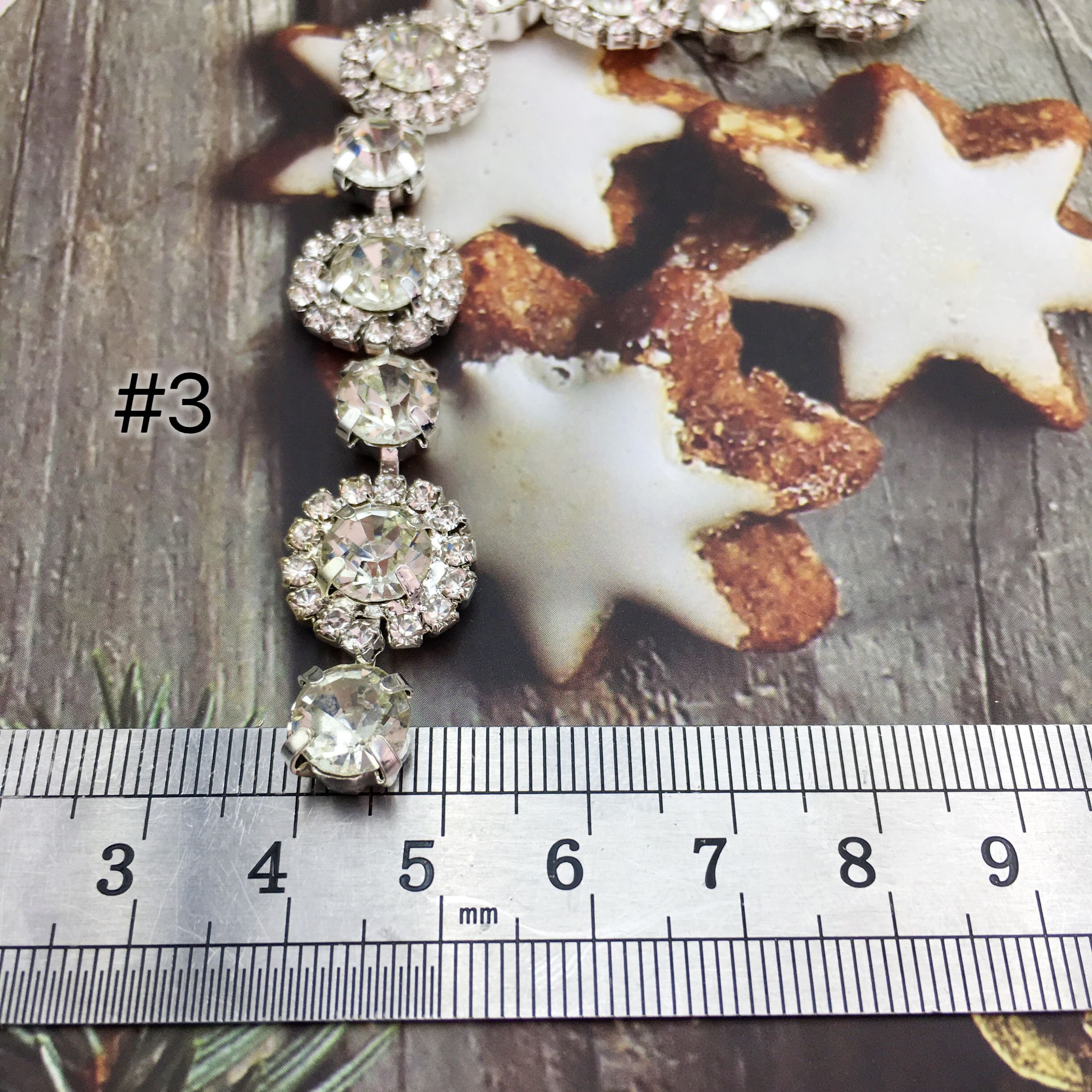 SINRONG Diamond Water Flower Chain Material DIY Crystal Glass Wedding Dresses Clothes Jewelry Making Oval Shape Rotundity