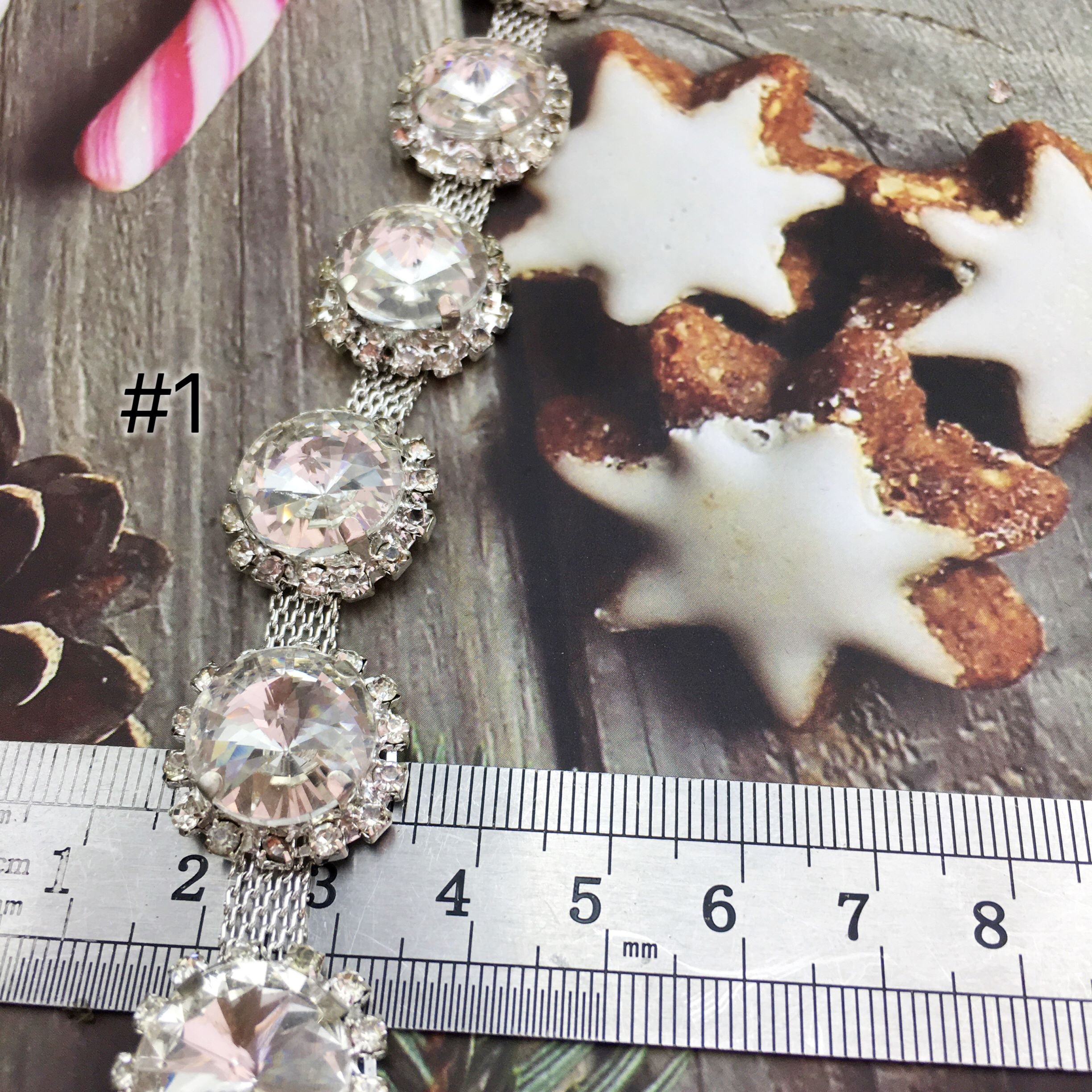 SINRONG Diamond Water Flower Chain Material DIY Crystal Glass Wedding Dresses Clothes Jewelry Making Oval Shape Rotundity