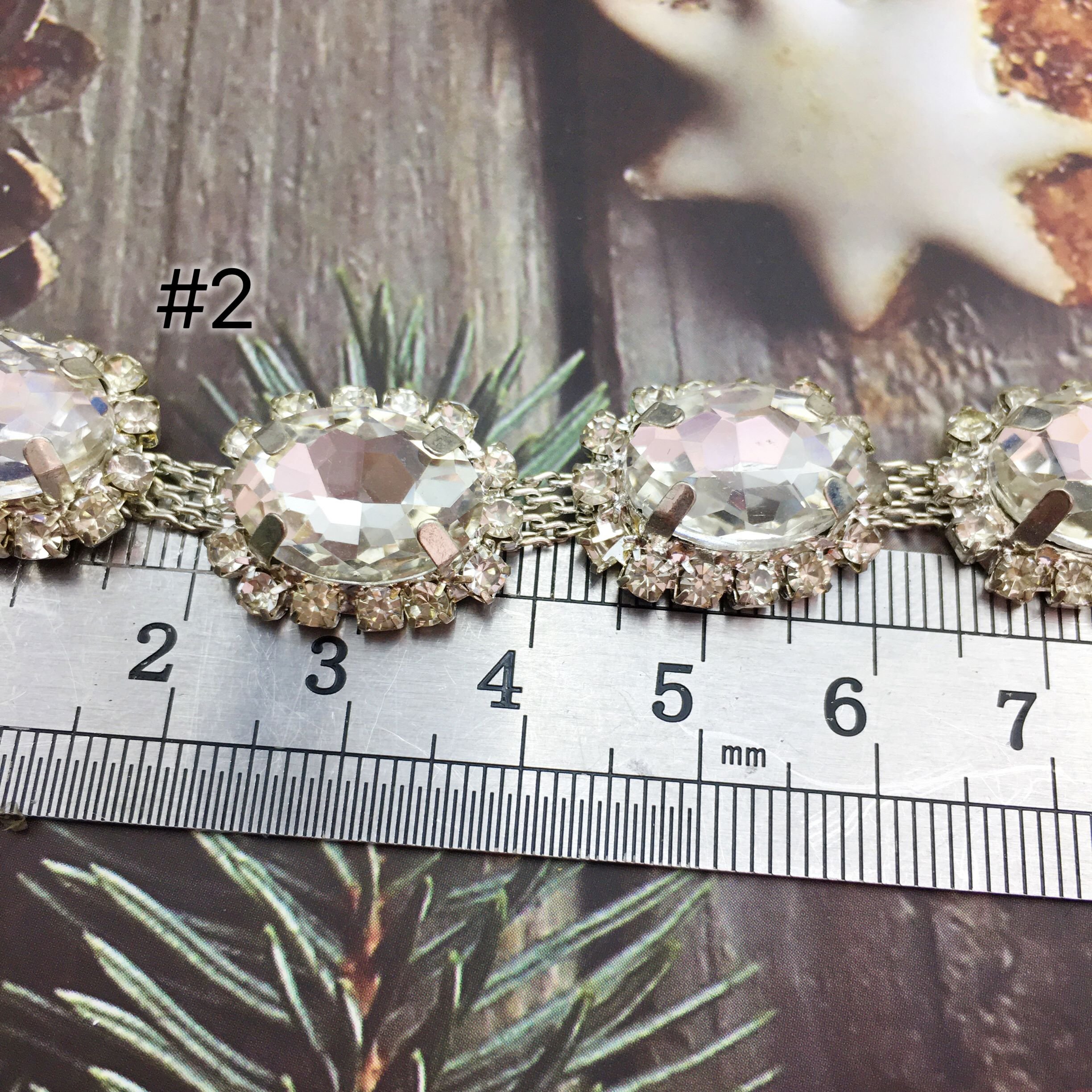 SINRONG Diamond Water Flower Chain Material DIY Crystal Glass Wedding Dresses Clothes Jewelry Making Oval Shape Rotundity