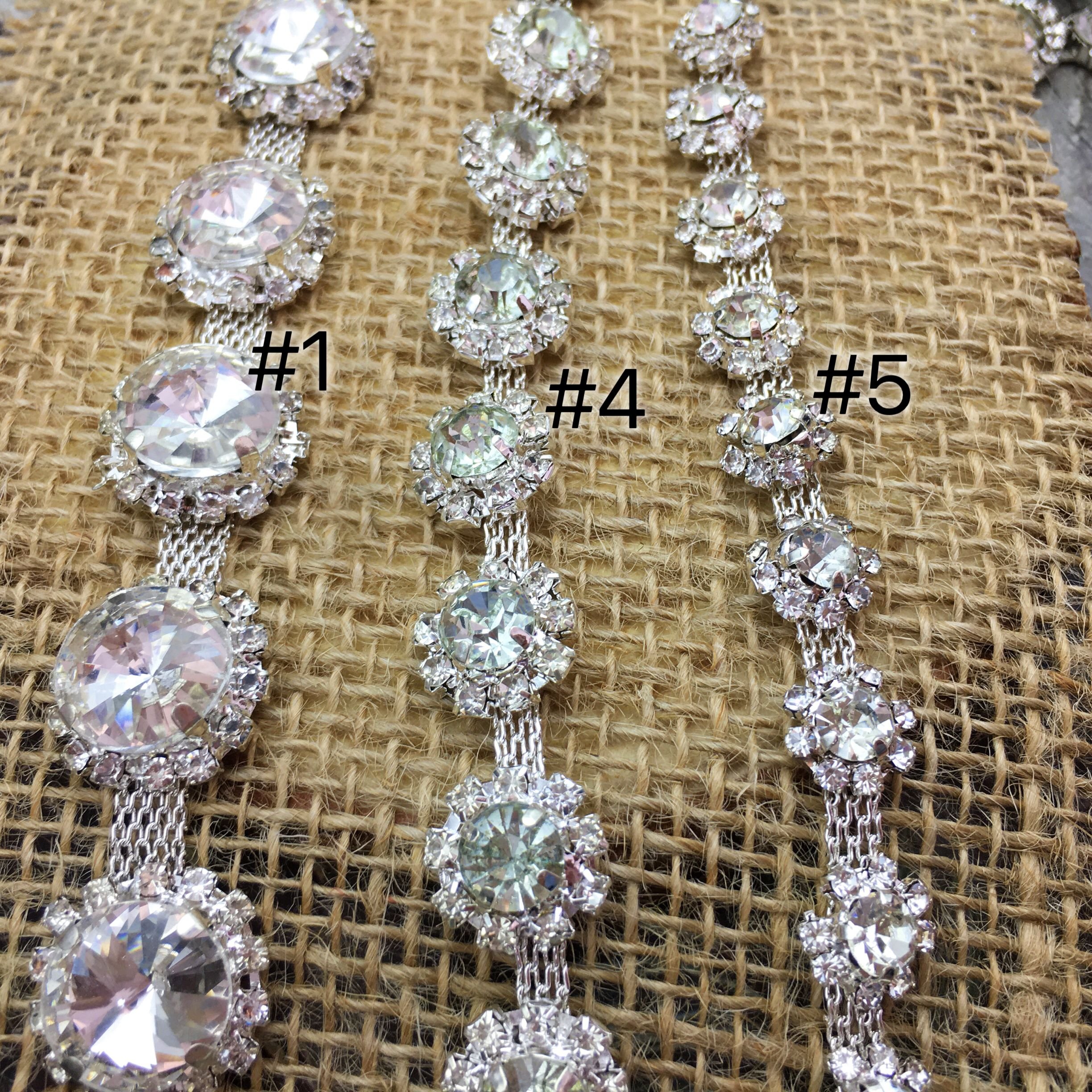 SINRONG Diamond Water Flower Chain Material DIY Crystal Glass Wedding Dresses Clothes Jewelry Making Oval Shape Rotundity