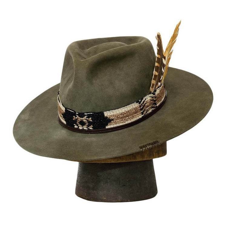 Custom Vintage Western Style Trending Burnt 100% Wool Felt Fedora Hats with Feather Decoration 2024