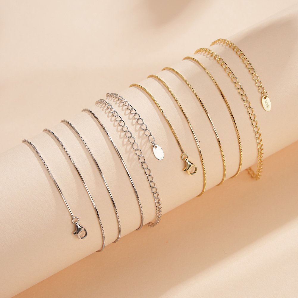 RINNTIN CW02 Women Gold Body Belly Chain Waist Adjustable 925 Silver Sexy Belly Box Chain Jewelry Manufacturer Joyas Wholesale