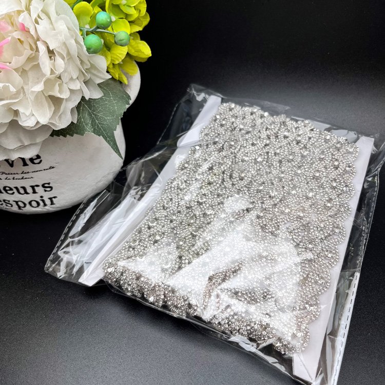 14MM Glitter Eye Shaped Glass Crystal AB Rhinestone Chain Trim Garment Shoes Bags Bridal Dress Belt Applique Accessories